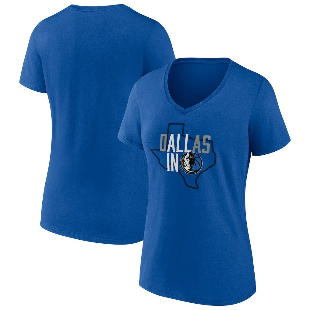 Fanatics - Dallas Mavericks Women's Hometown Collection All In V-Neck T-Shirt - Blue