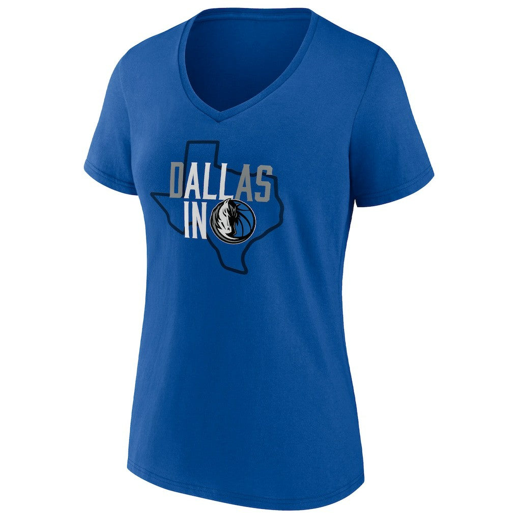 Fanatics - Dallas Mavericks Women's Hometown Collection All In V-Neck T-Shirt - Blue