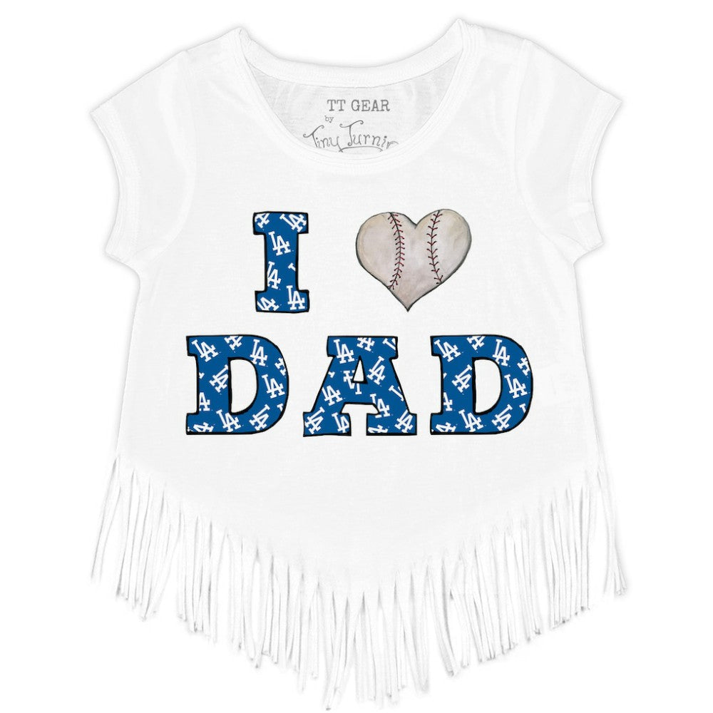 Los Angeles Dodgers Tiny Turnip Youth I Love Dad Fringe T-Shirt Online