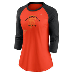 San Francisco Giants Nike Women's Next Up Tri-Blend Raglan 3/4-Sleeve T-Shirt Sale