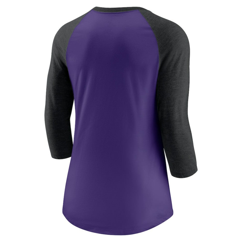 Colorado Rockies Nike Women's Next Up Tri-Blend Raglan 3/4-Sleeve T-Shirt Lifestyle