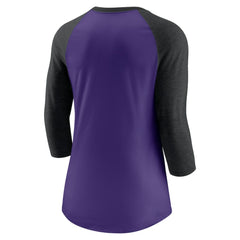 Colorado Rockies Nike Women's Next Up Tri-Blend Raglan 3/4-Sleeve T-Shirt Lifestyle