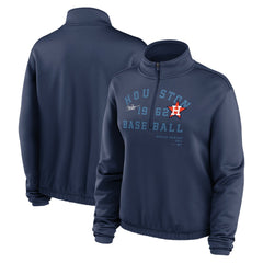 Houston Astros Nike Women's Rewind Splice Half-Zip Semi-Cropped Bubble Hem Sweatshirt for sale