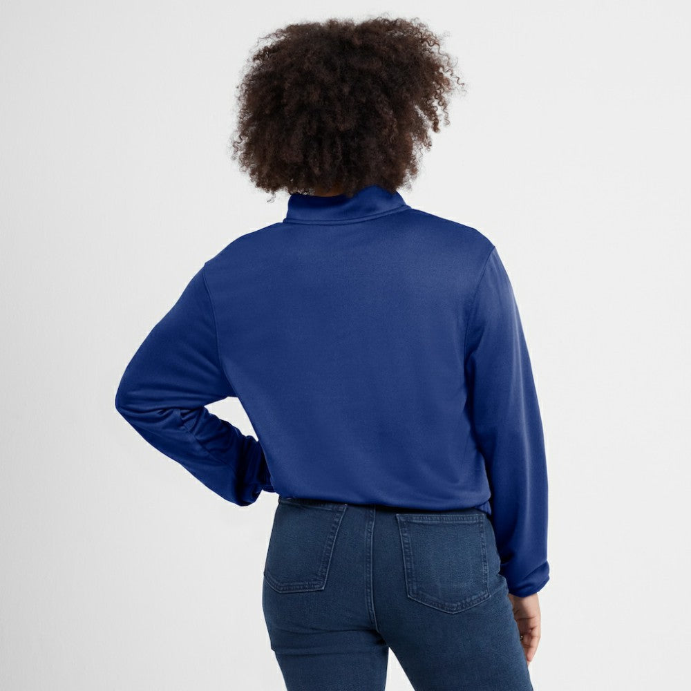 Chicago Cubs Nike Women's Rewind Splice Half-Zip Semi-Cropped Bubble Hem Sweatshirt On Sale