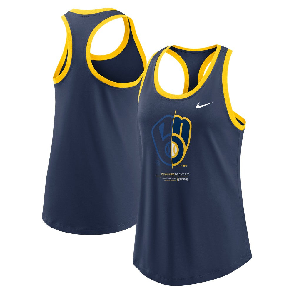 Milwaukee Brewers Nike Women's Tech Tri-Blend Tank Top Online