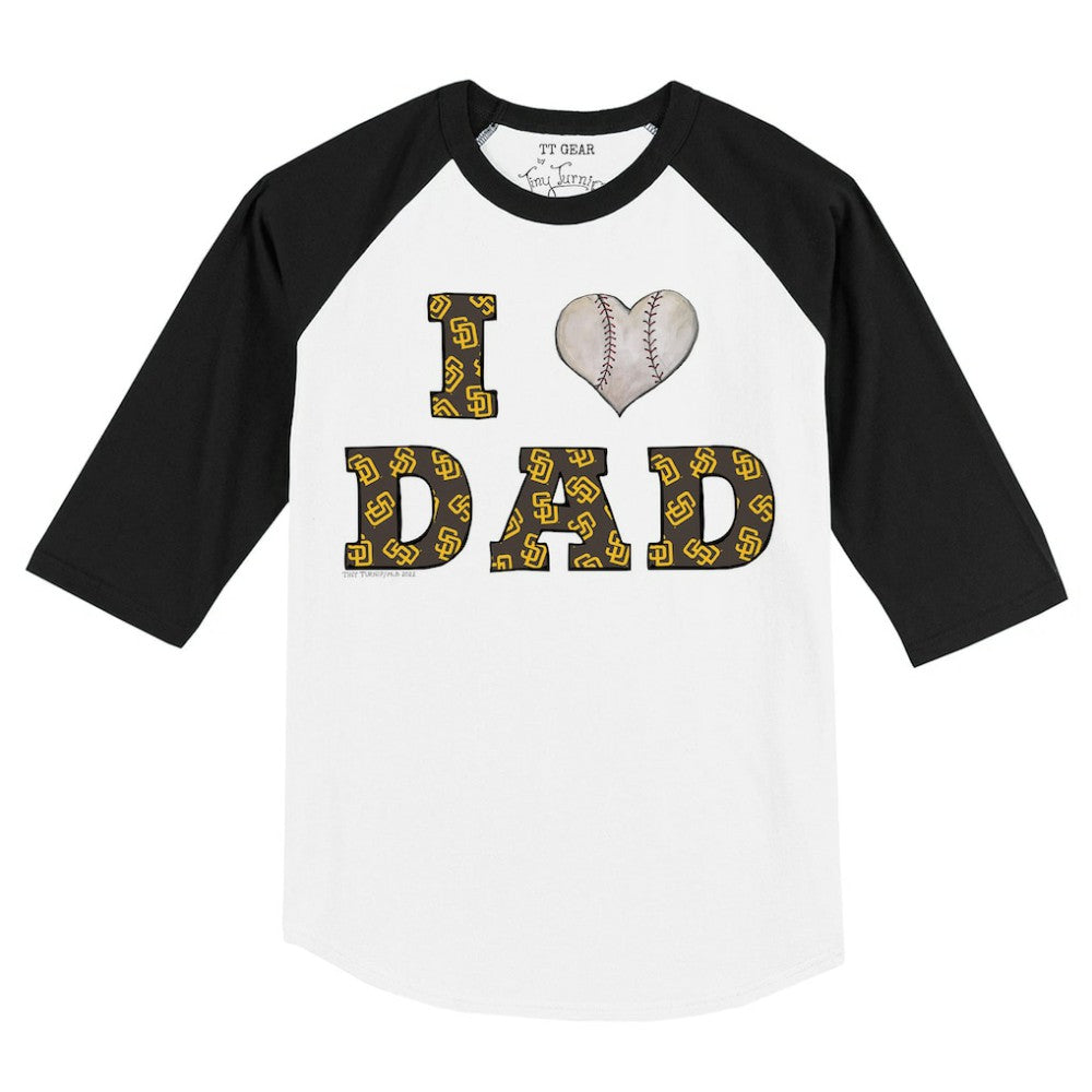 San Diego Padres Tiny Turnip Youth I Love Dad 3/4-Sleeve Raglan T-Shirt Online