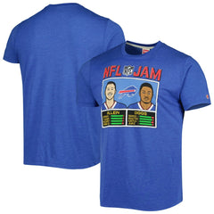 Josh Allen & Stefon Diggs Buffalo Bills Homage Unisex NFL Jam Tri-Blend T-Shirt Heather Royal - NFL