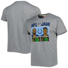 Jonathan Taylor & Shaquille Leonard Indianapolis Colts Homage Unisex NFL Jam Tri-Blend T-Shirt Heather Gray - NFL