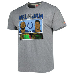 Jonathan Taylor & Shaquille Leonard Indianapolis Colts Homage Unisex NFL Jam Tri-Blend T-Shirt Heather Gray - NFL