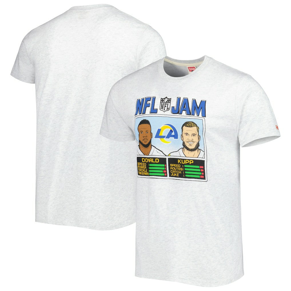 Aaron Donald & Cooper Kupp Los Angeles Rams Homage Unisex NFL Jam Tri-Blend T-Shirt Ash - NFL