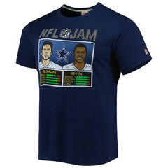 Troy Aikman & Michael Irvin Dallas Cowboys Homage Unisex NFL Jam Retired Tri-Blend T-Shirt Heather Navy - NFL