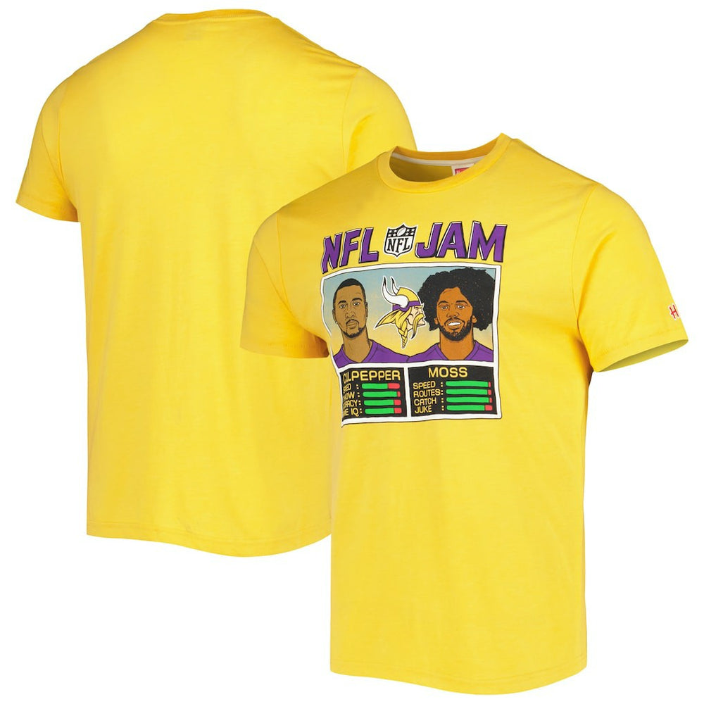 Randy Moss & Daunte Culpepper Minnesota Vikings Homage Unisex NFL Jam Retired Tri-Blend T-Shirt Heather Gold - NFL