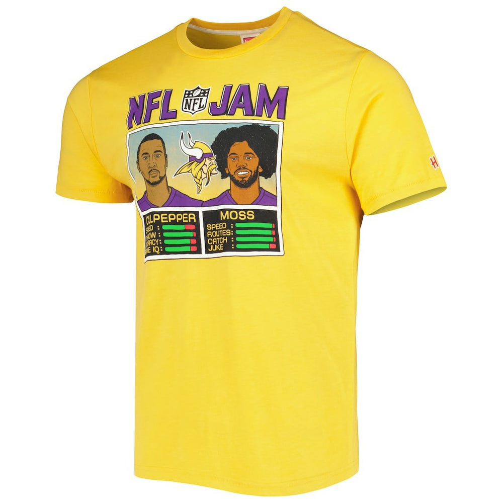 Randy Moss & Daunte Culpepper Minnesota Vikings Homage Unisex NFL Jam Retired Tri-Blend T-Shirt Heather Gold - NFL