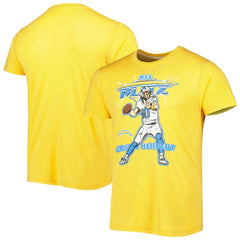 Justin Herbert Los Angeles Chargers Homage Unisex NFL Blitz Player Tri-Blend T-Shirt Heather Gold - NFL