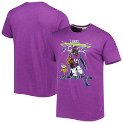 Justin Jefferson Minnesota Vikings Homage Unisex NFL Blitz Player Tri-Blend T-Shirt Heathered Heather Purple - NFL