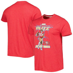 Jerry Rice San Francisco 49ers Homage Unisex NFL Blitz Retired Player Tri-Blend T-Shirt Heathered Scarlet - NFL