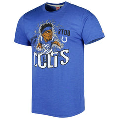 Jonathan Taylor Indianapolis Colts Homage Unisex Caricature Player Tri-Blend T-Shirt Heather Royal - NFL