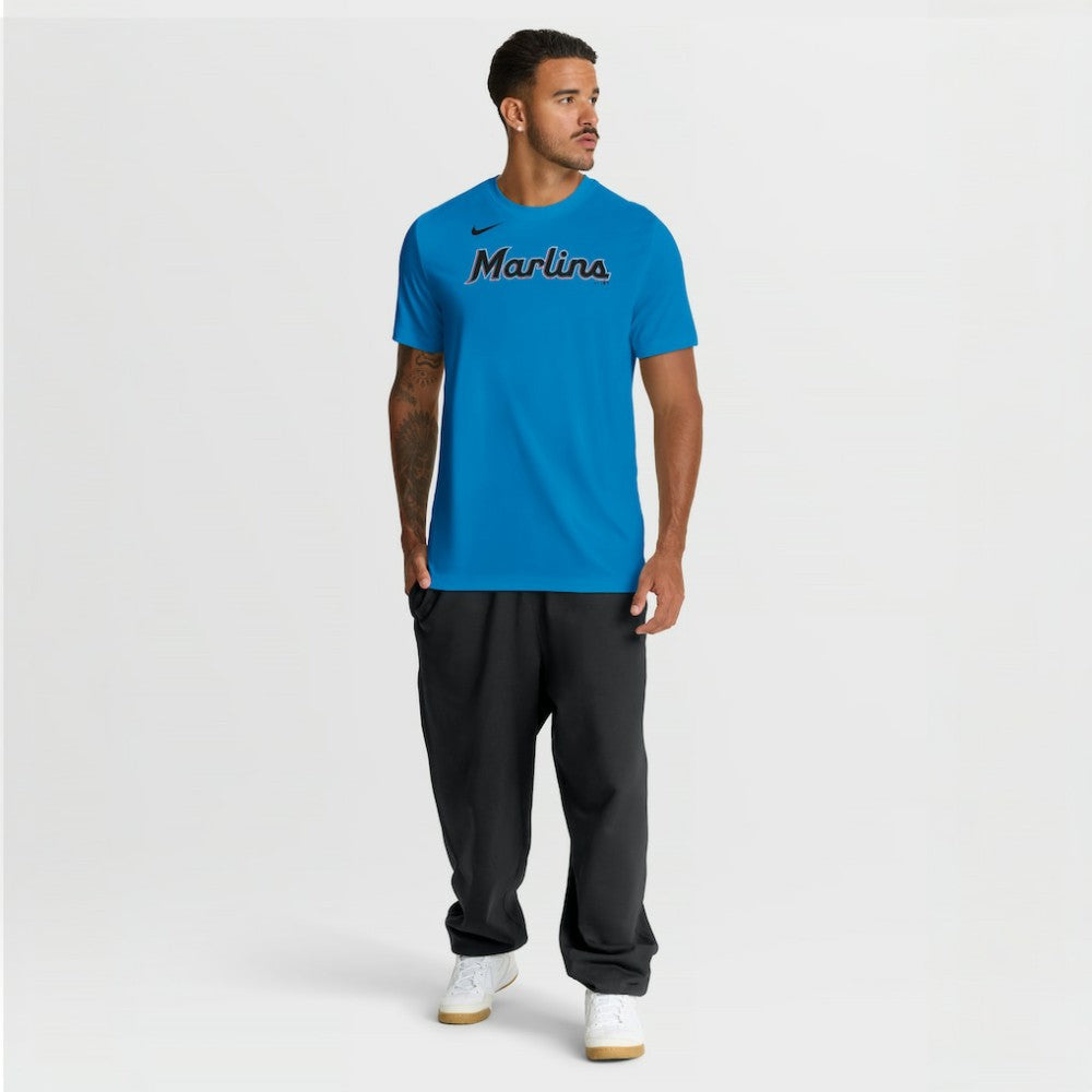 Miami Marlins Nike New Legend Wordmark Dri-FIT T-Shirt Clearance