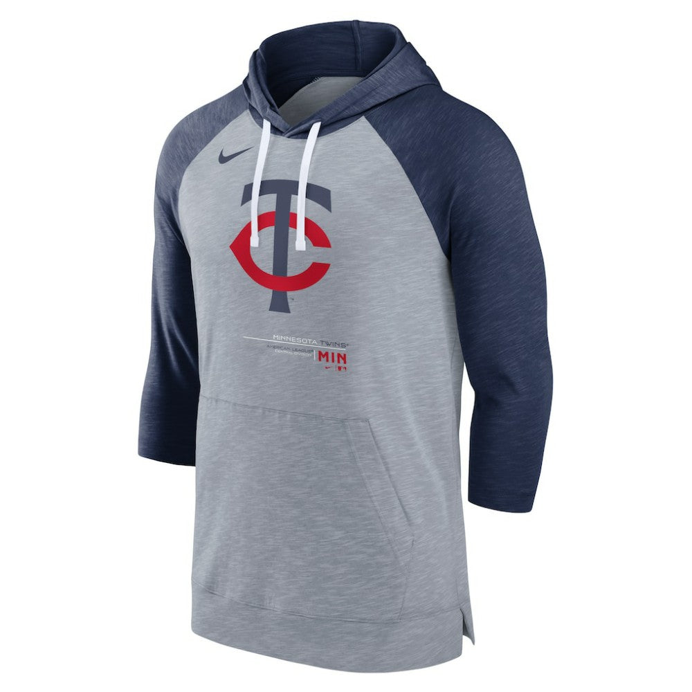 Minnesota Twins Nike Baseball Raglan 3/4-Sleeve Pullover Hoodie Lifestyle