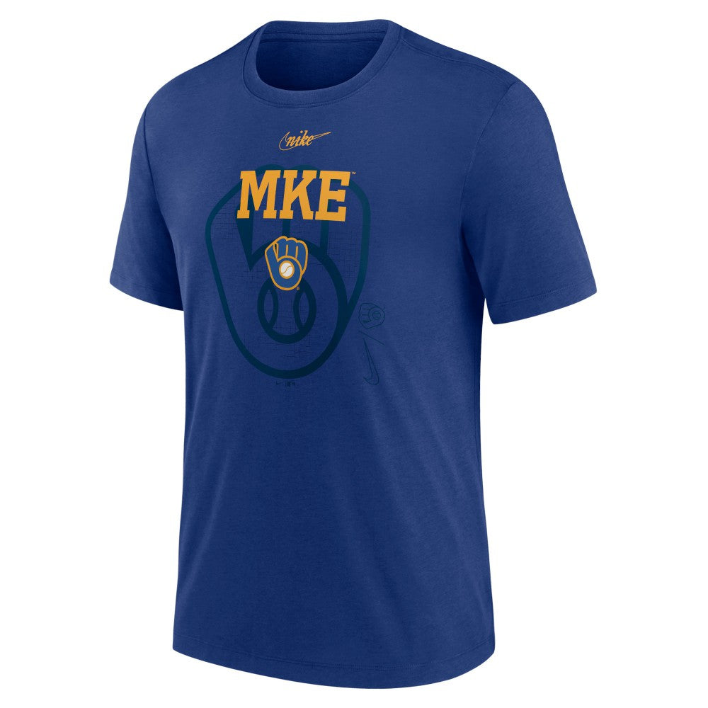 Milwaukee Brewers Nike Rewind Retro Tri-Blend T-Shirt for sale