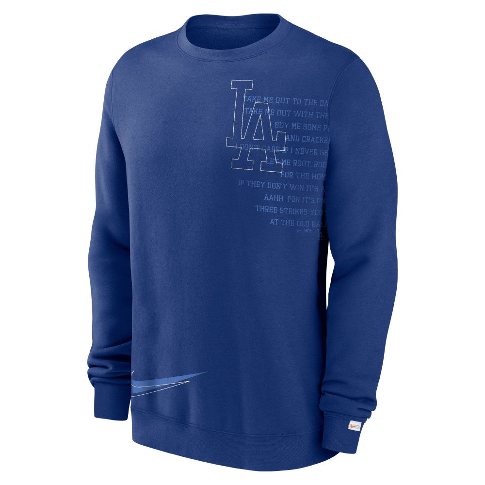 Los Angeles Dodgers Nike Statement Ball Game Fleece Pullover Sweatshirt Sale