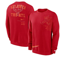 Atlanta Braves Nike Statement Ball Game Fleece Pullover Sweatshirt Near Me