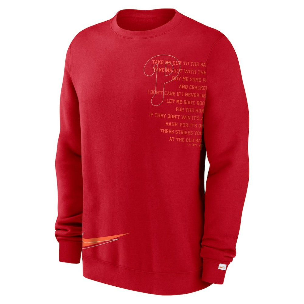 Philadelphia Phillies Nike Statement Ball Game Fleece Pullover Sweatshirt Clearance