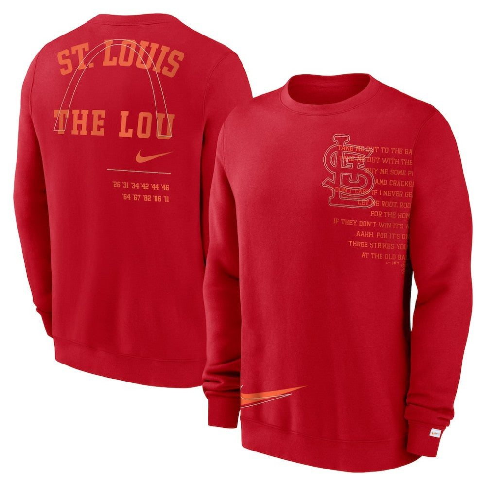 St. Louis Cardinals Nike Statement Ball Game Fleece Pullover Sweatshirt for sale