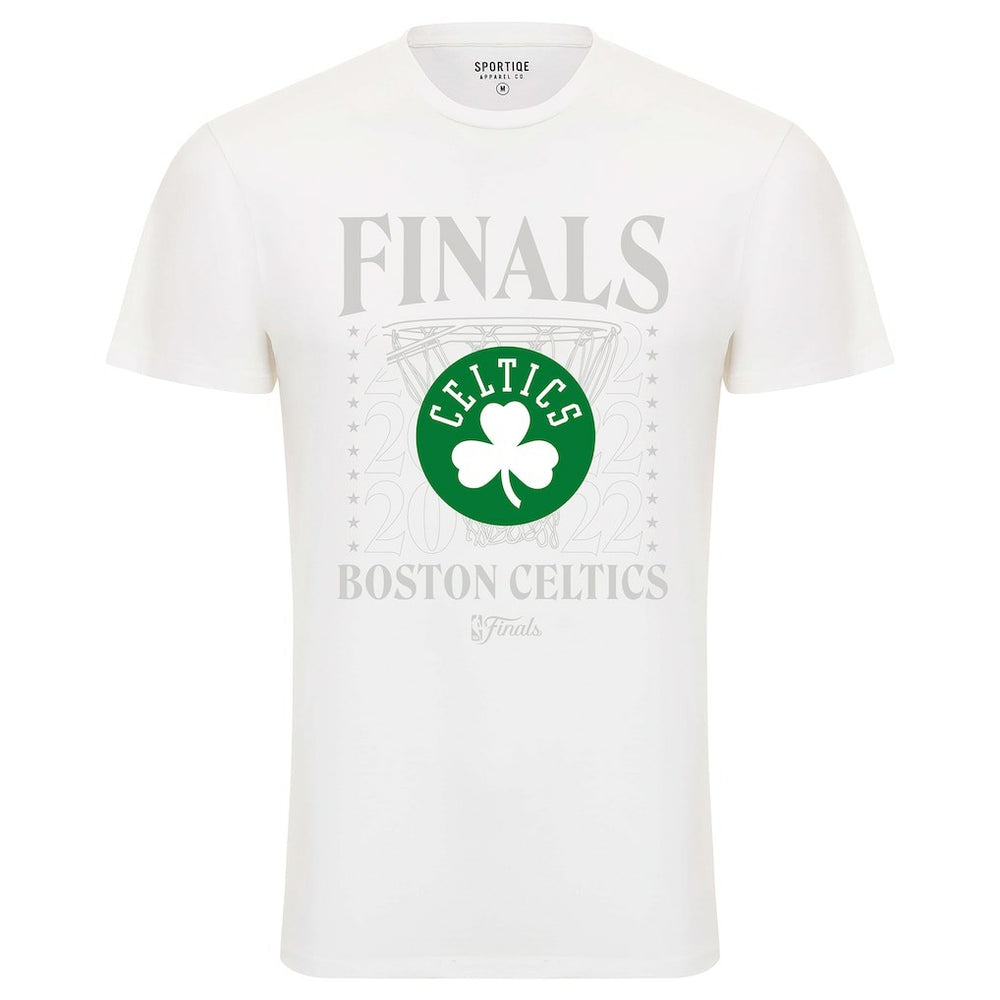 NBA - Boston Celtics Sportiqe 2022 NBA Finals Stacked Hoop Bingham T-Shirt - White