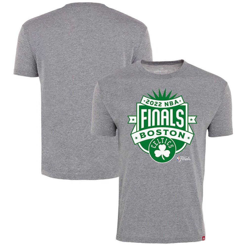 NBA - Boston Celtics Sportiqe 2022 NBA Finals Crest Comfy T-Shirt - Gray