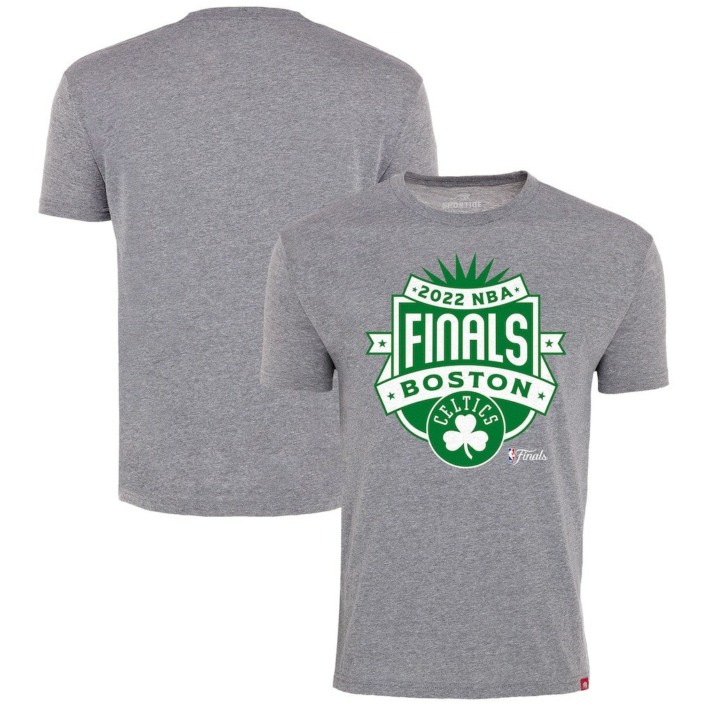 NBA - Boston Celtics Sportiqe 2022 NBA Finals Crest Comfy T-Shirt - Gray