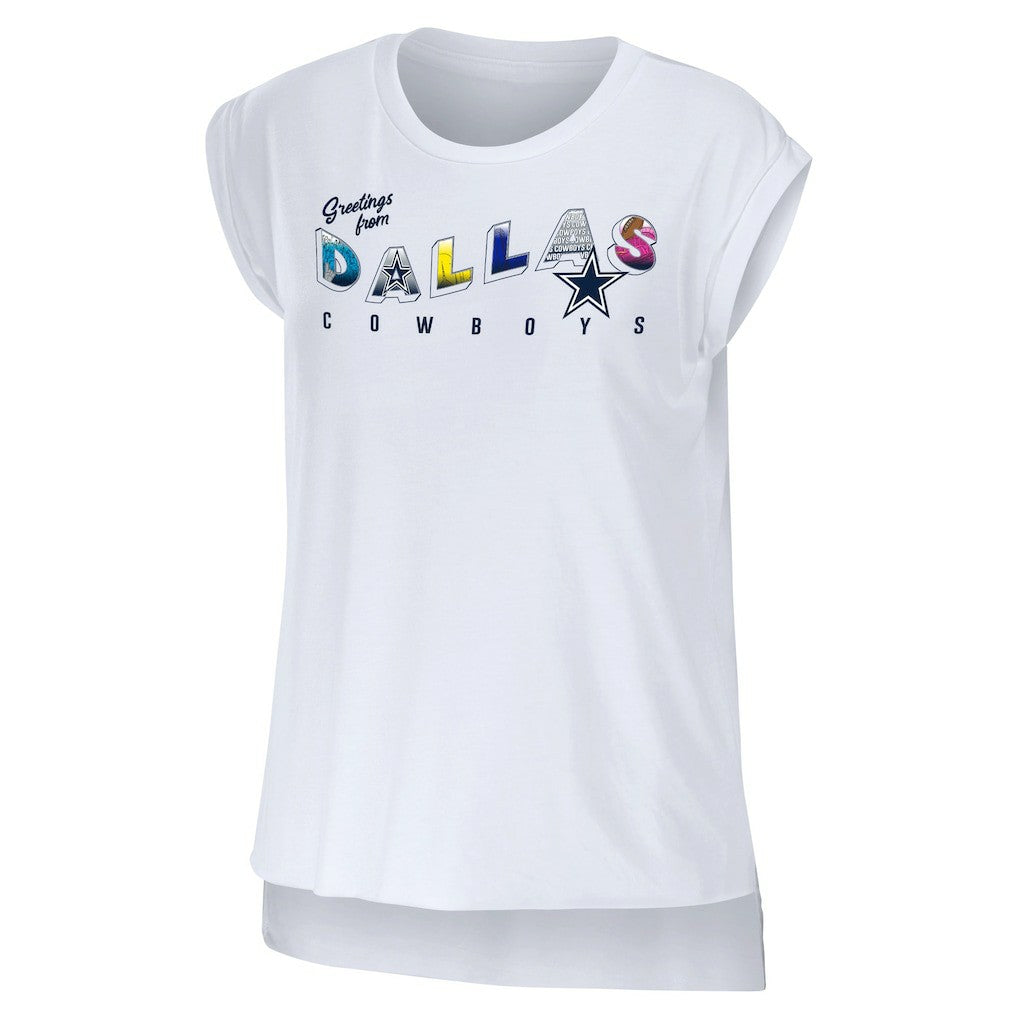 Dallas Cowboys WEAR by Erin Andrews Women's Greetings From Muscle T-Shirt White - NFL