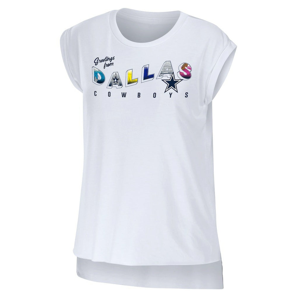 Dallas Cowboys WEAR by Erin Andrews Women's Greetings From Muscle T-Shirt White - NFL