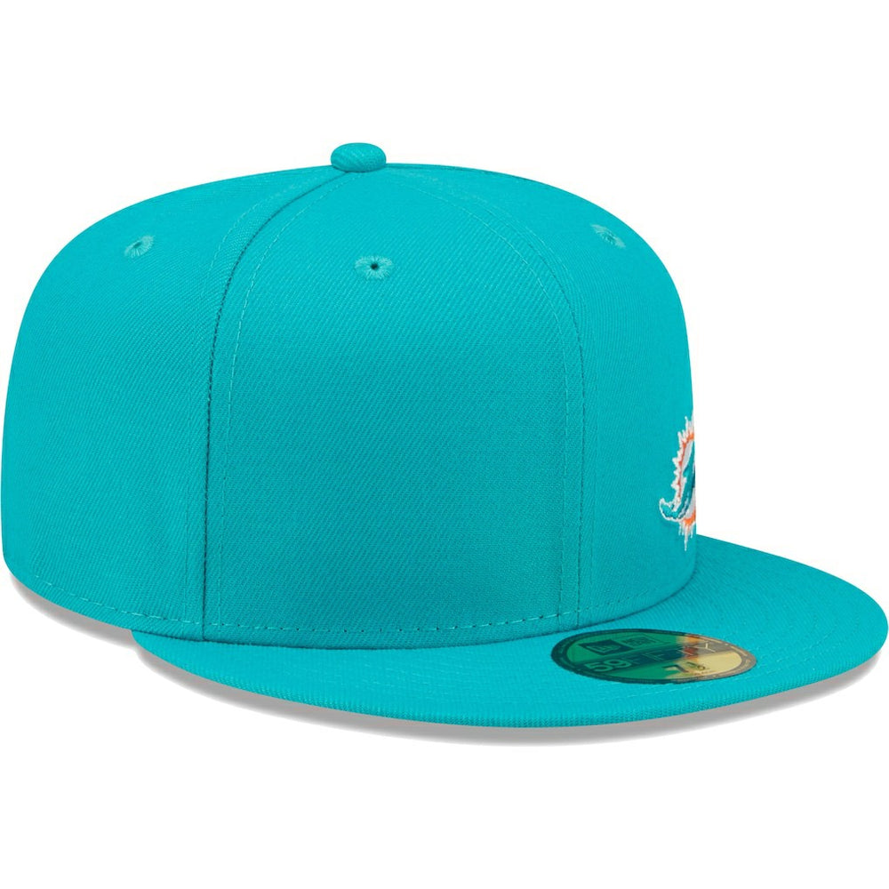 Miami Dolphins New Era Flawless 59FIFTY Fitted Hat Aqua - NFL