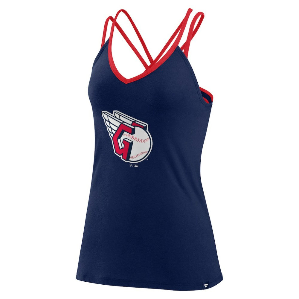 Cleveland Guardians Fanatics Women's Barrel It Up Cross Back V-Neck Tank Top for sale