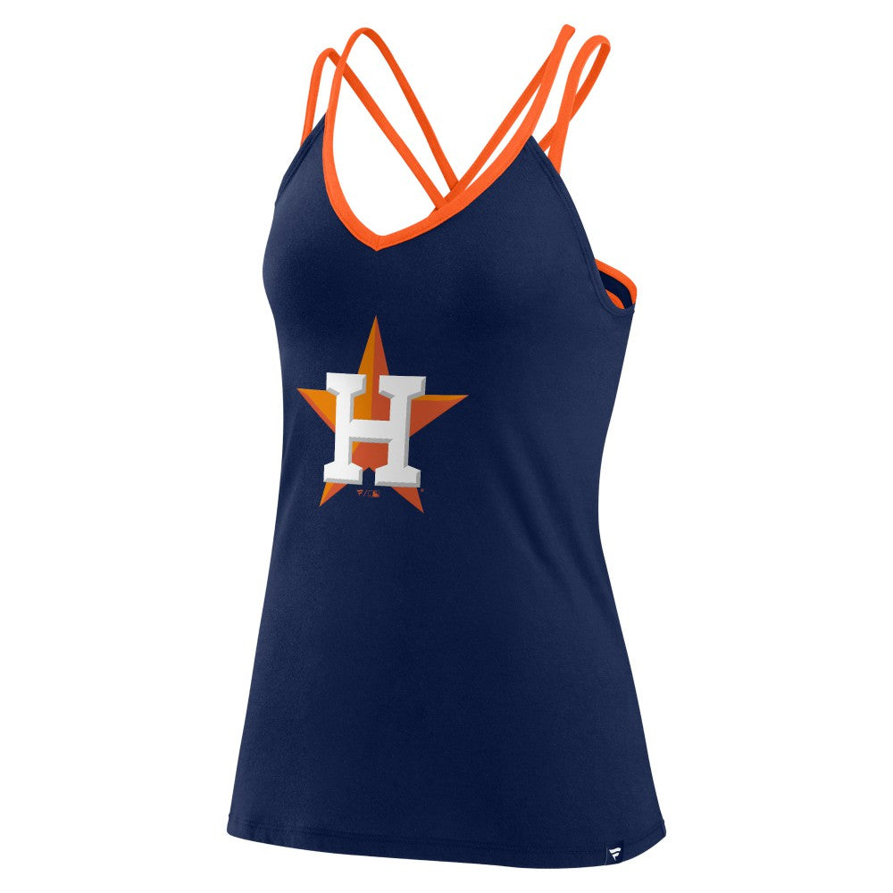 Houston Astros Fanatics Women's Barrel It Up Cross Back V-Neck Tank Top On Sale