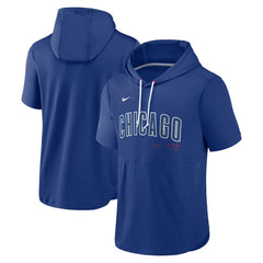 Chicago Cubs Nike Springer Short Sleeve Team Pullover Hoodie Clearance
