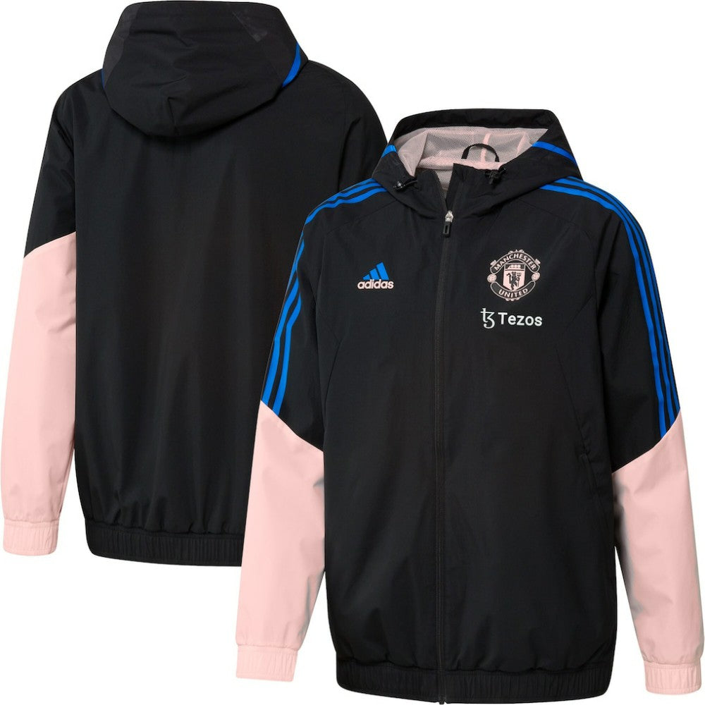 Adidas Manchester United Training All-Weather Raglan Full-Zip Hoodie Jacket - Black