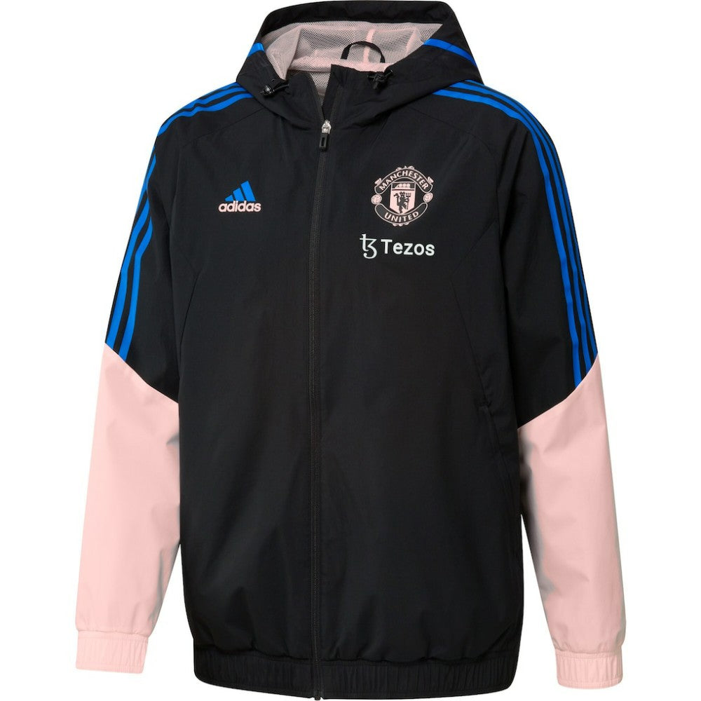 Adidas Manchester United Training All-Weather Raglan Full-Zip Hoodie Jacket - Black