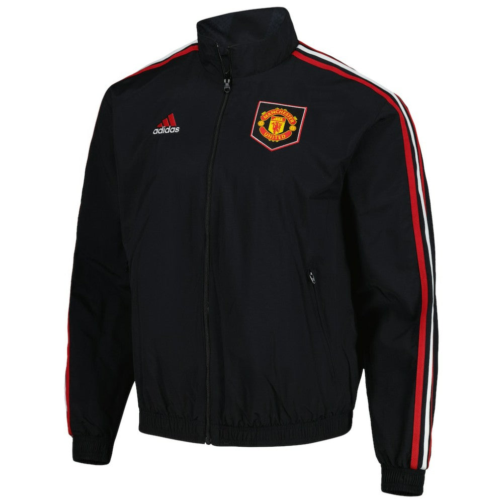 Adidas Manchester United 2022/23 On-Field Team Logo Anthem Reversible Full-Zip Jacket - Black