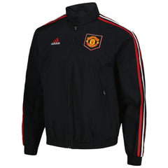 Adidas Manchester United 2022/23 On-Field Team Logo Anthem Reversible Full-Zip Jacket - Black