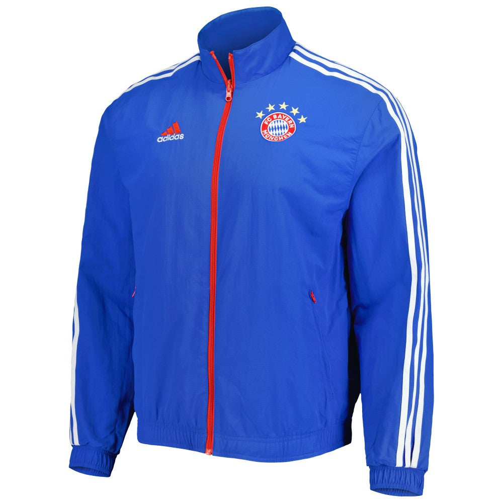 Adidas Bayern Munich 2022/23 On-Field Team Logo Anthem Reversible Full-Zip Jacket - Blue