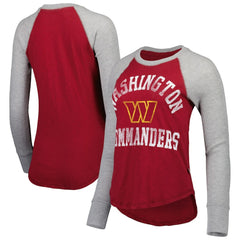 Washington Commanders Touch Women's Waffle Raglan Lightweight Long Sleeve T-Shirt Burgundy - NFL