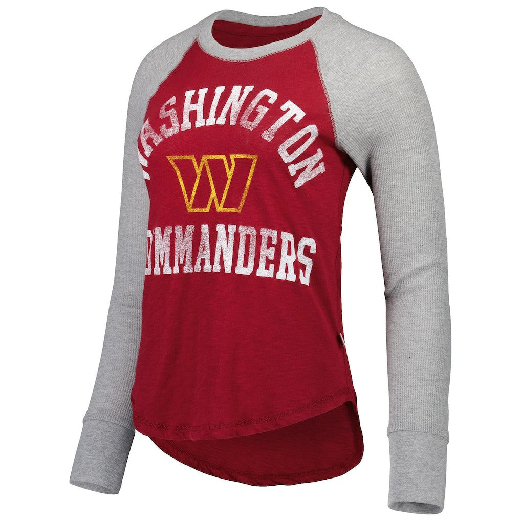 Washington Commanders Touch Women's Waffle Raglan Lightweight Long Sleeve T-Shirt Burgundy - NFL