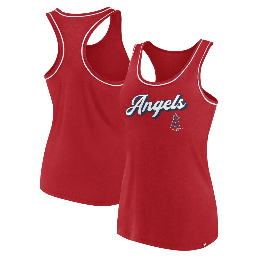 Los Angeles Angels Fanatics Women's Wordmark Logo Racerback Tank Top Sale