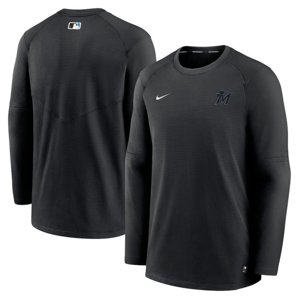 Miami Marlins Nike Authentic Collection Logo Performance Long Sleeve T-Shirt Online