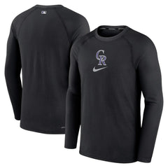 Colorado Rockies Nike Authentic Collection Game Raglan Performance Long Sleeve T-Shirt Clearance