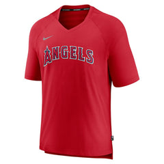 Los Angeles Angels Nike Authentic Collection Pregame Raglan Performance V-Neck T-Shirt Sale