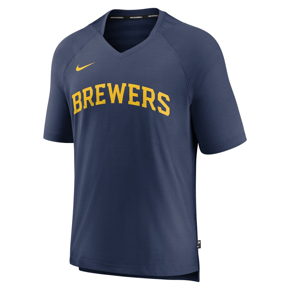 Milwaukee Brewers Nike Authentic Collection Pregame Raglan Performance V-Neck T-Shirt Sale
