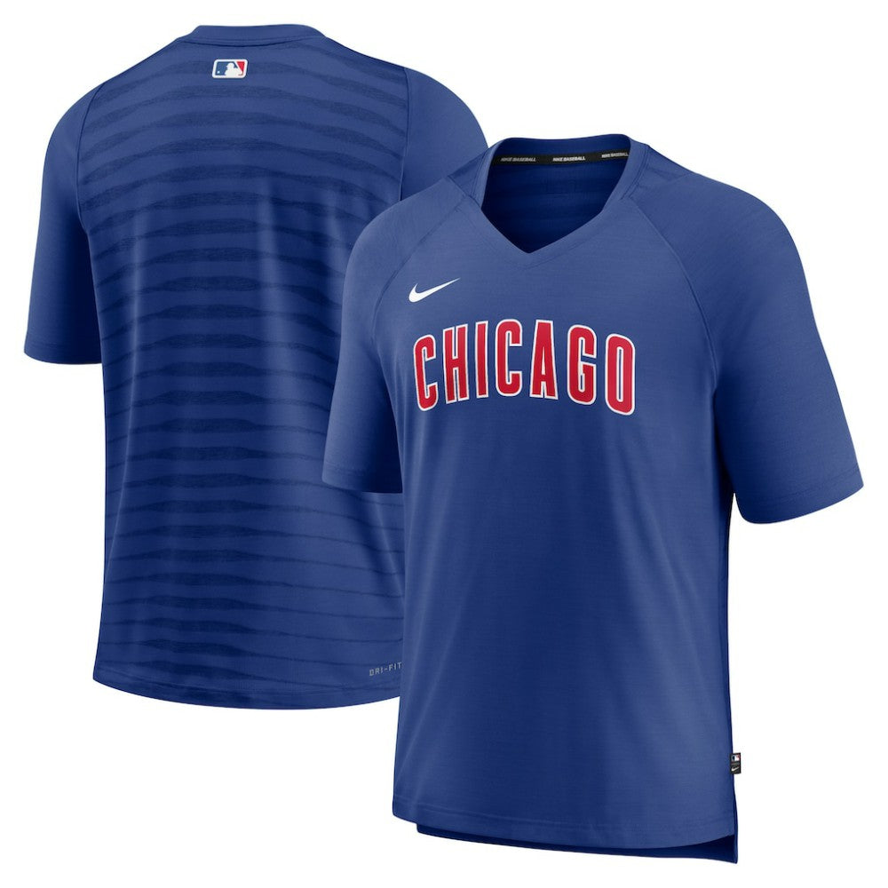 Chicago Cubs Nike Authentic Collection Pregame Raglan Performance V-Neck T-Shirt Clearance